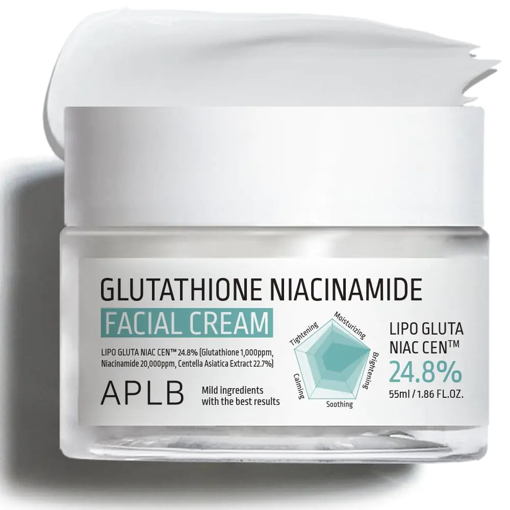 APLB Glutathione Niacinamide Facial Cream | LIPO GLUTA NIAC CEN™ 24.8% 1.86 FL.OZ/Korean Skincare Deep hydration Niacinamide Improve skin elasticity Improve skin texture