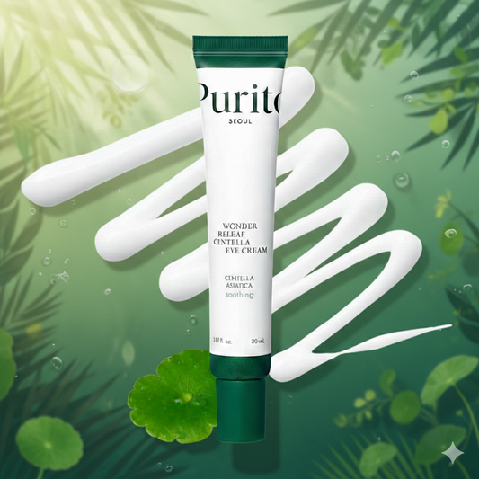 Crema para ojos con centella PURITO, centella coreana para piel sensible, crema calmante para ojos, ojeras, arrugas, hinchazón, K-Beauty, vegana y sin crueldad animal, 30 ml (1 fl. oz)